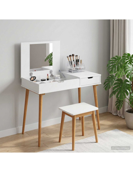 Tavolo da Trucco FAUSKE Bianco 100 x 50 x 78 cm