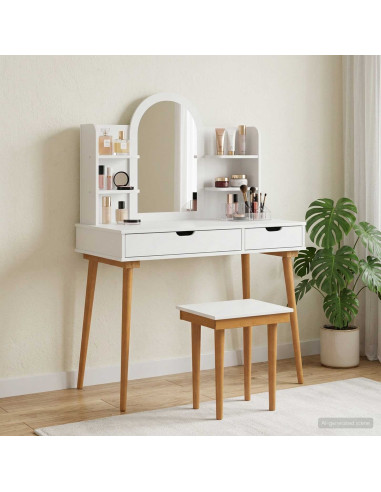 Tavolo da Trucco FAUSKE Bianco 112 x 50 x 78 cm