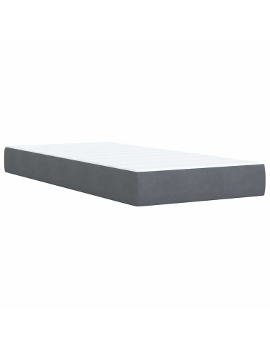 Letto box spring con materasso Grigio Scuro 90 x 190 cm Velluto