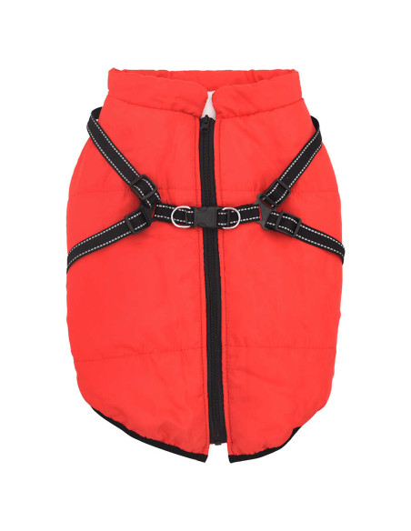 Cappotto Cani Imbracatura Impermeabile Riflettente Rosso L52