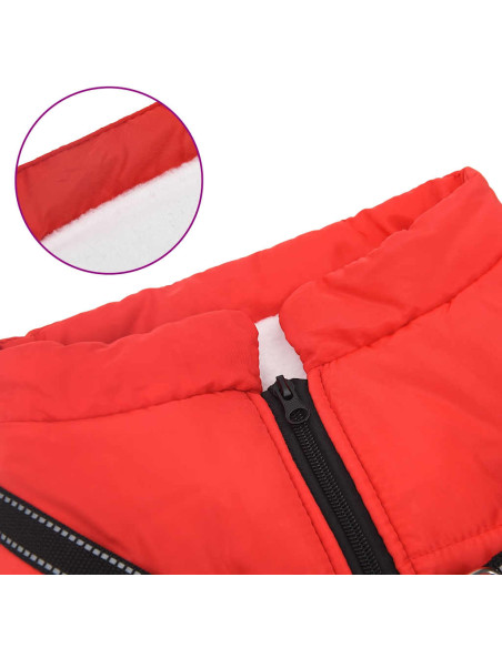 Cappotto Cani Imbracatura Impermeabile Riflettente Rosso L52