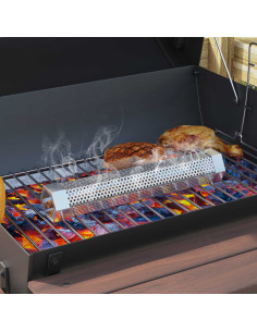 Griglia a carbone con tubi affumicatori 91 x 71 x 107 cm Nero