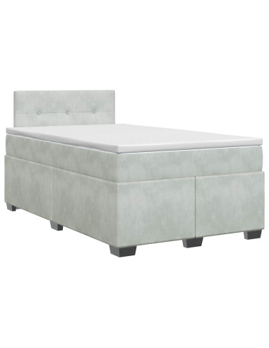 Letto box spring con materasso Grigio Chiaro 120 x 190 cm