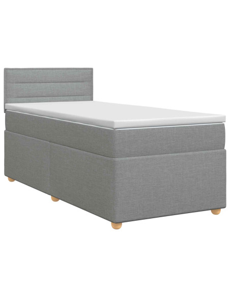 Letto box spring con materasso Grigio Chiaro 80 x 200 cm