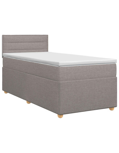 Letto box spring con materasso Tortora 80 x 200 cm Tessuto