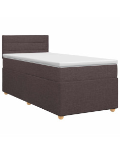 Letto box spring con materasso Marrone Scuro 90 x 190 cm