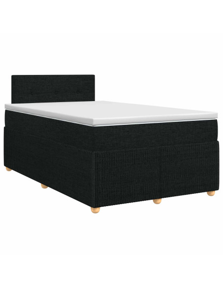 Letto box spring con materasso Nero 120 x 190 cm Tessuto