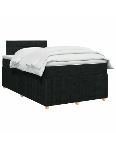 Letto box spring con materasso Nero 120 x 190 cm Tessuto