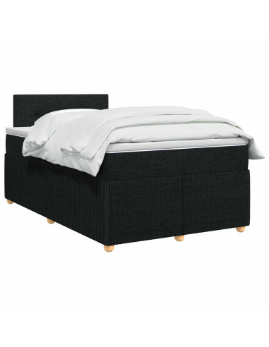 Letto box spring con materasso Nero 120 x 190 cm Tessuto