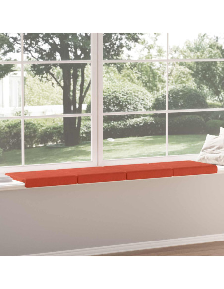 Cuscino per panchina 4 pz corduroy Rosso Arancio