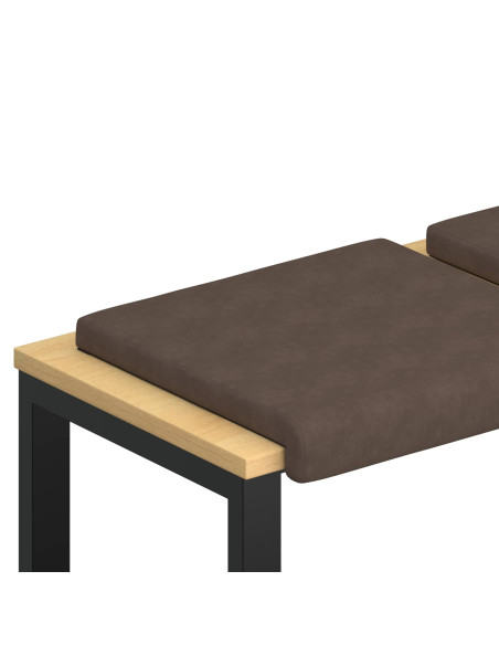 Cuscino per panchina 2 pz Microfibra Marrone Profondità 35 cm