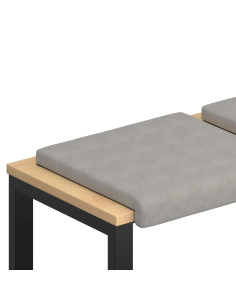 Cuscino per panchina 4 pz Microfibra Grigio Chiaro 2
