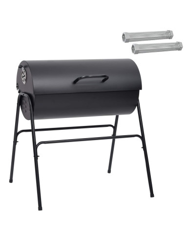 Griglia a Barile con 2 Griglie di Cottura 3 pz 80 x 73 x 90 cm