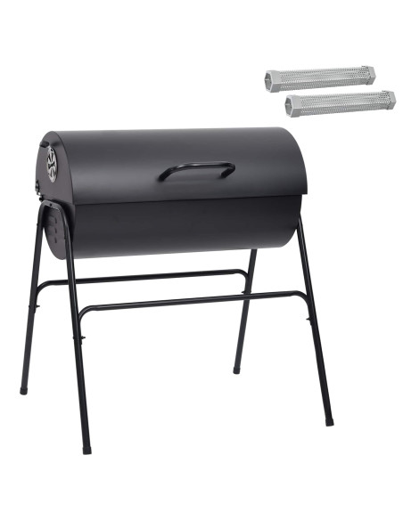 Griglia a Barile con 2 Griglie di Cottura 3 pz 80 x 73 x 90 cm