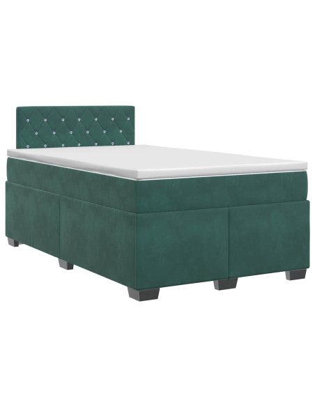 Letto box spring con materasso Verde Scuro 120 x 190 cm Velluto