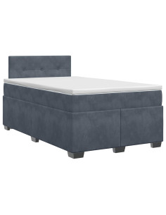 Letto box spring con materasso Grigio Scuro 120 x 190 cm