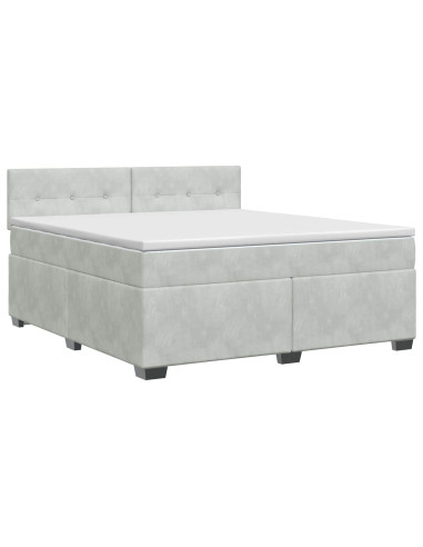 Letto box spring con materasso Grigio Chiaro 140 x 190 cm