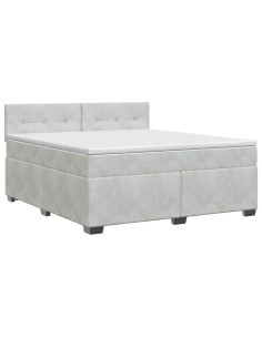 Letto box spring con materasso Grigio Chiaro 180 x 200 cm
