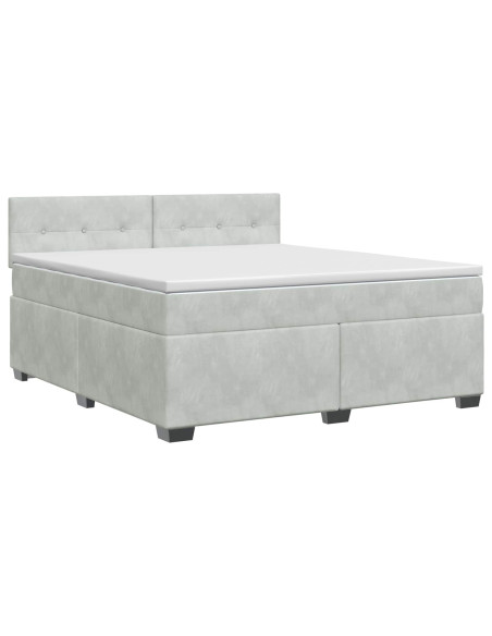 Letto box spring con materasso Grigio Chiaro 180 x 200 cm