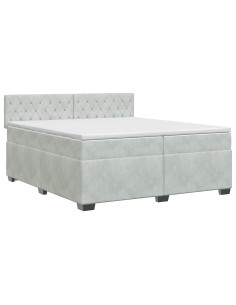 Letto box spring con materasso Grigio Chiaro 200 x 200 cm