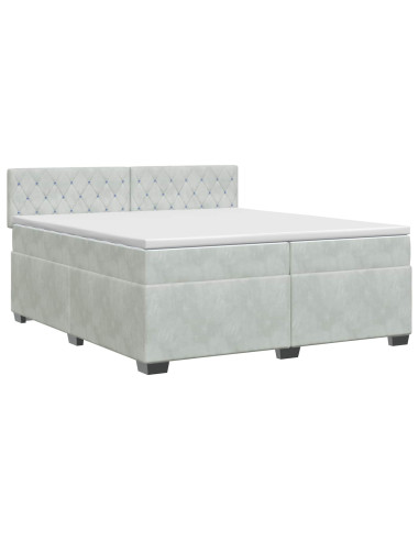 Letto box spring con materasso Grigio Chiaro 200 x 200 cm