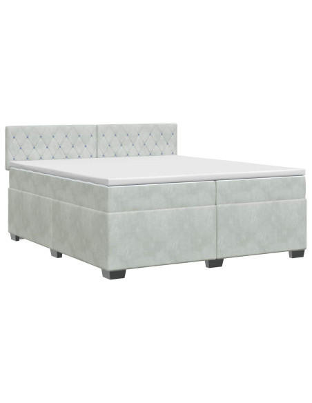 Letto box spring con materasso Grigio Chiaro 200 x 200 cm