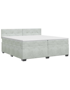 Letto box spring con materasso Grigio Chiaro 200 x 200 cm