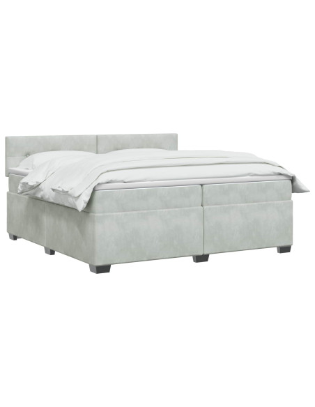 Letto box spring con materasso Grigio Chiaro 200 x 200 cm
