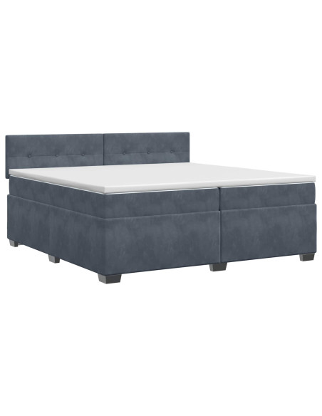 Letto box spring con materasso Grigio Scuro 200 x 200 cm