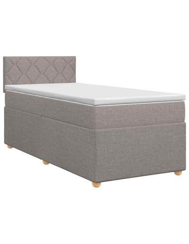 Letto box spring con materasso Tortora 90 x 200 cm Tessuto