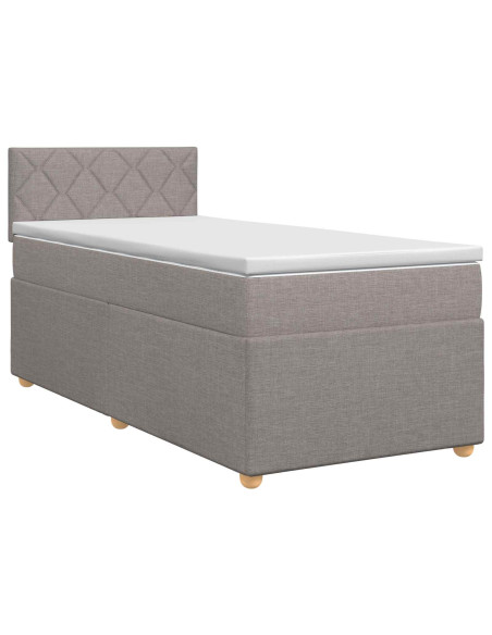 Letto box spring con materasso Tortora 100 x 200 cm Tessuto