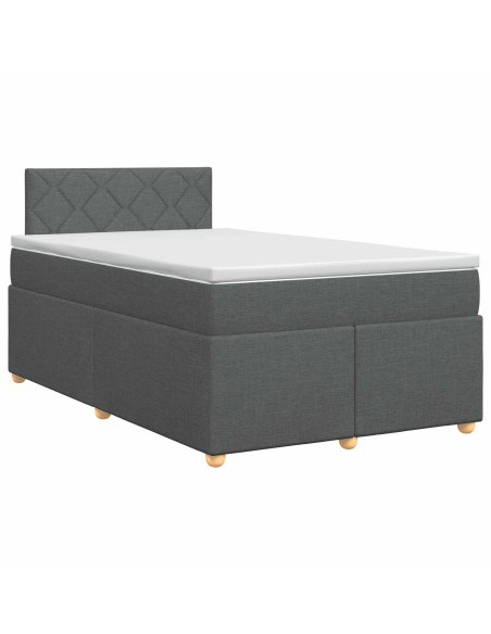 Letto box spring con materasso Grigio Scuro 120 x 190 cm