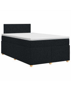 Letto box spring con materasso Nero 120 x 190 cm Tessuto