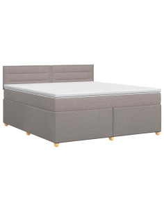 Letto box spring con materasso Tortora 140 x 200 cm Tessuto