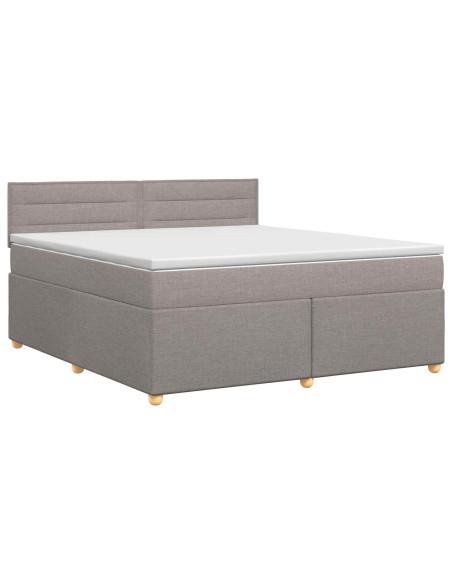 Letto box spring con materasso Tortora 140 x 200 cm Tessuto