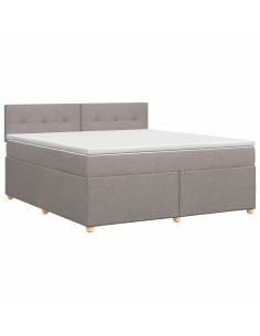 Letto box spring con materasso Tortora 140 x 200 cm Tessuto