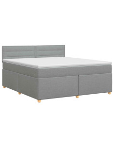 Letto box spring con materasso Grigio Chiaro 160 x 200 cm