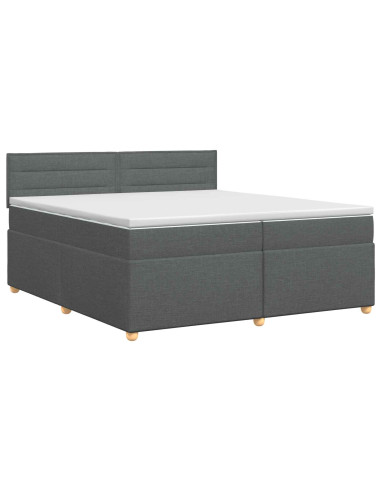 Letto box spring con materasso Grigio Scuro 200 x 200 cm