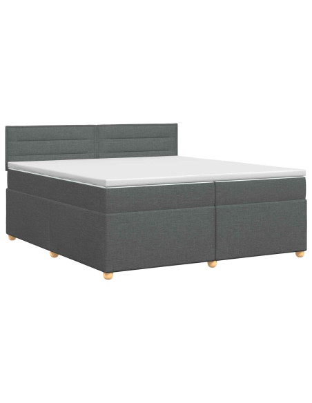 Letto box spring con materasso Grigio Scuro 200 x 200 cm