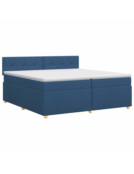 Letto box spring con materasso Blu 200 x 200 cm Tessuto