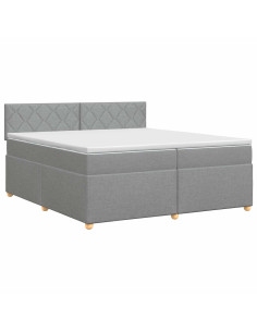 Letto box spring con materasso Grigio Chiaro 200 x 200 cm