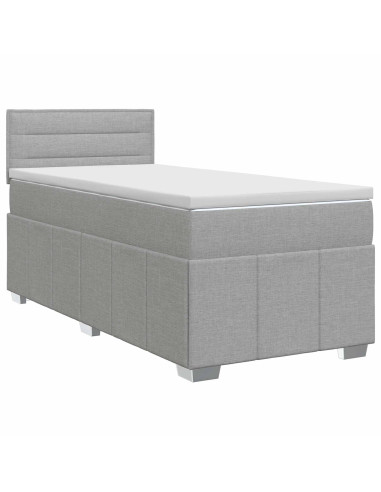 Letto box spring con materasso Grigio Chiaro 80 x 200 cm