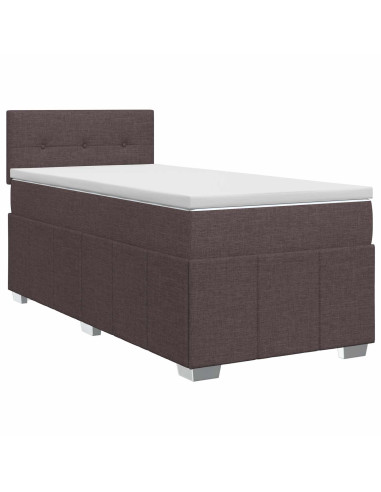 Letto box spring con materasso Marrone Scuro 90 x 200 cm