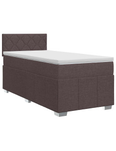 Letto box spring con materasso Marrone Scuro 90 x 200 cm