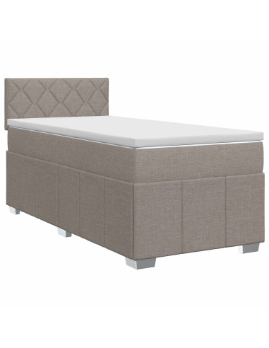 Letto box spring con materasso Tortora 100 x 200 cm Tessuto
