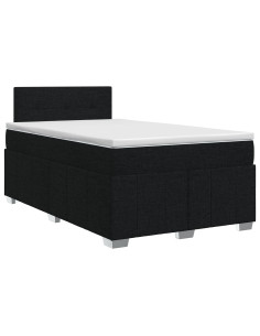 Letto box spring con materasso Nero 120 x 190 cm Tessuto