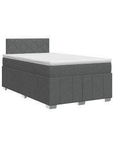 Letto box spring con materasso Grigio Scuro 120 x 190 cm