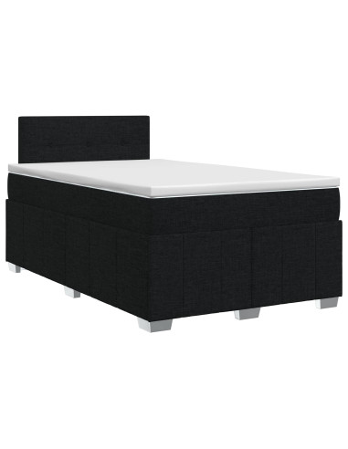 Letto box spring con materasso Nero 120 x 200 cm Tessuto