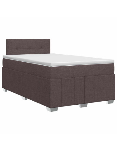 Letto box spring con materasso Marrone Scuro 120 x 200 cm
