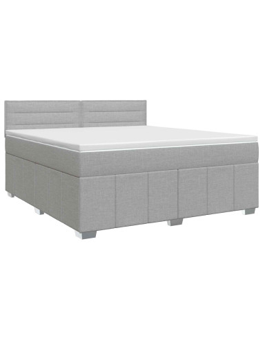 Letto box spring con materasso Grigio Chiaro 140 x 190 cm